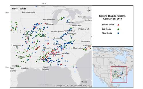 Severe Weather Outbreak in U.S.: April 26 to 30, 2014