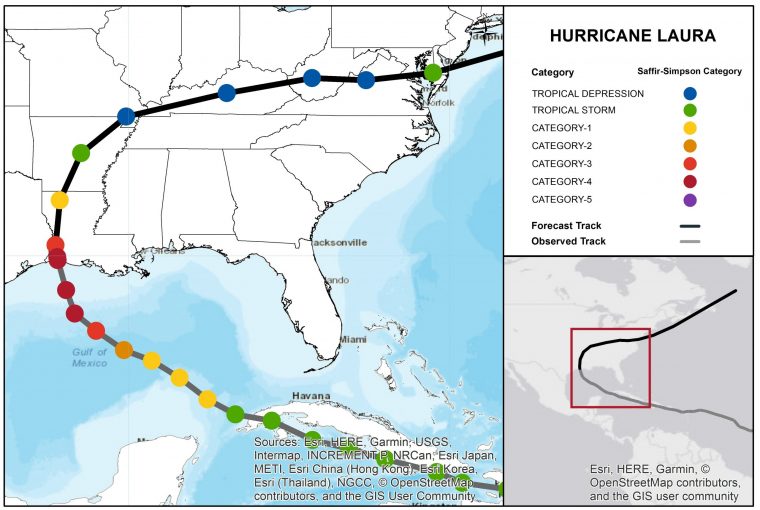 Catastrophic and Historic Hurricane Laura Makes Louisiana Landfall as ...