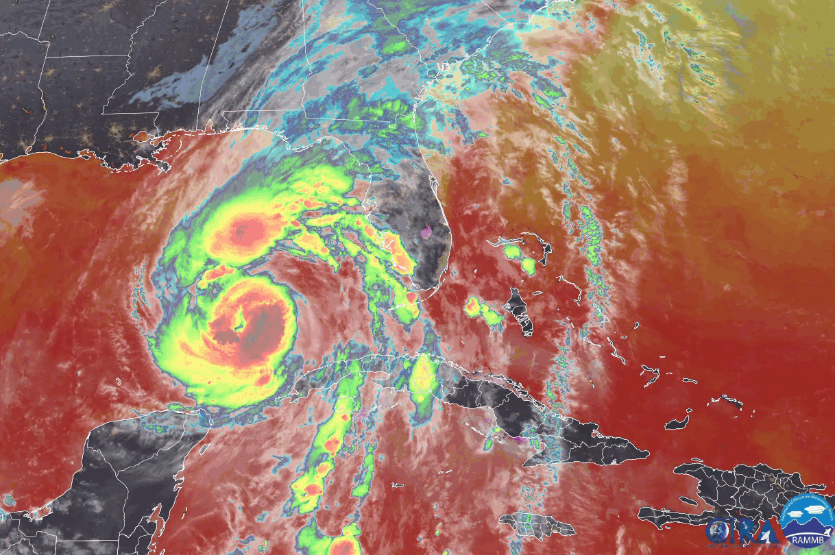 satellite animation of Hurricane Helene