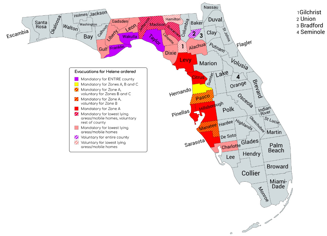 evacuation areas